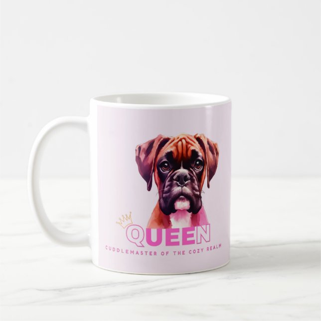 Caneca De Café Cachorro-Boxer: Queen Cuddle Master (Esquerda)