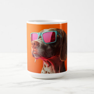 Caneca De Café Cachorro Bracco italiano legal com óculos de sol