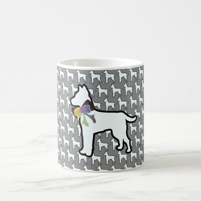 Caneca De Café Cachorro Branco Com Arco Cinza (Centro)