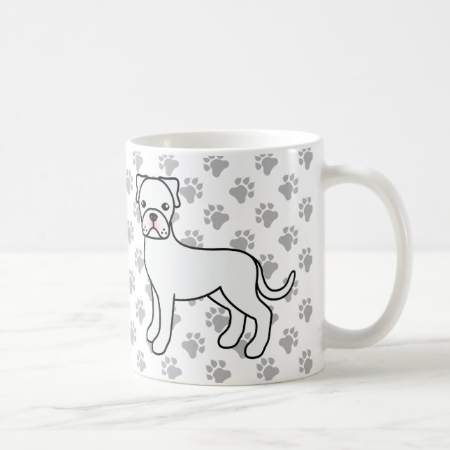 Caneca De Café Cachorro branco de desenho animado branco (Direita)