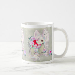 Caneca De Café Cachorro Branco Fofo da Raça Crista Chinesa
