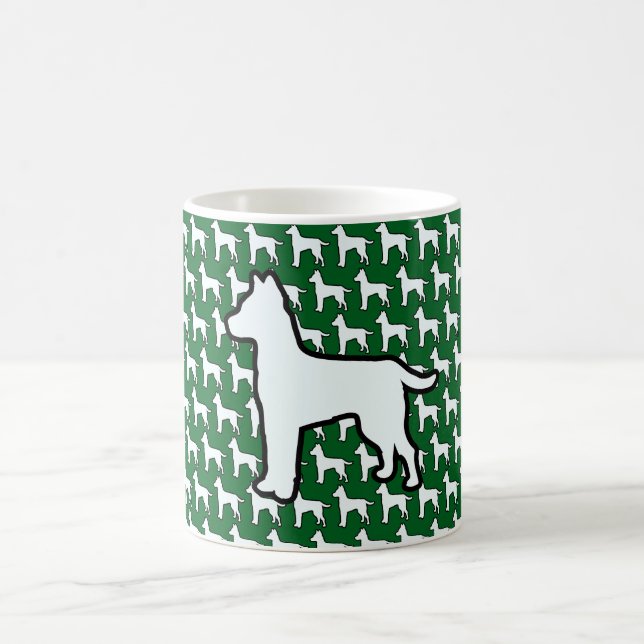 Caneca De Café Cachorro Branco Grande Verde     (Centro)