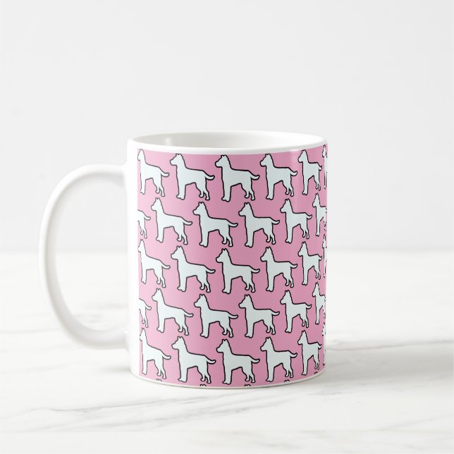 Caneca De Café Cachorro Branco Rosa  (Esquerda)