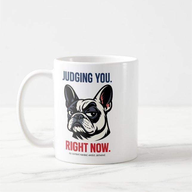 Caneca de Café Cachorro Bulldog Francês Engraçado  (Esquerda)