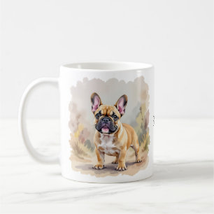 Caneca De Café Cachorro Bulldog Francês Fofo Cor Bege Tan Frenchi
