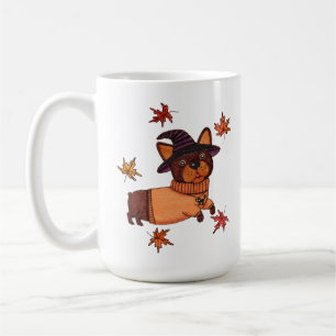 Caneca De Café Cachorro Bulldog Francês Halloween Outono Bruxa Ar