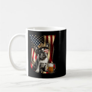 Caneca De Café Cachorro Bulldog Francês Patriótico Vintage Retrô 
