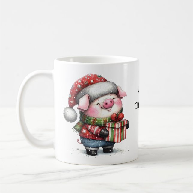 Caneca De Café Cachorro Cachorro Cachorro Feliz Natal (Esquerda)