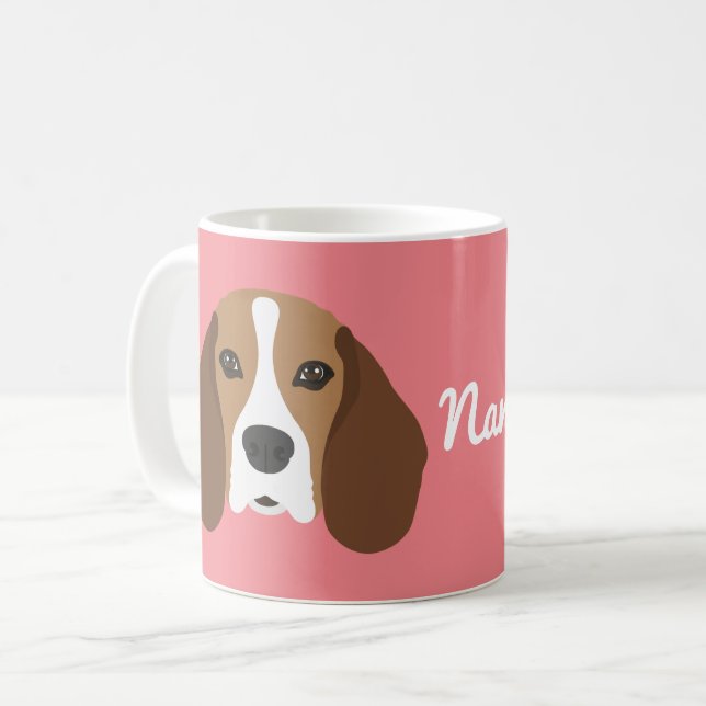 Caneca De Café Cachorro Cachorro De Beagle (Frente Esquerda)