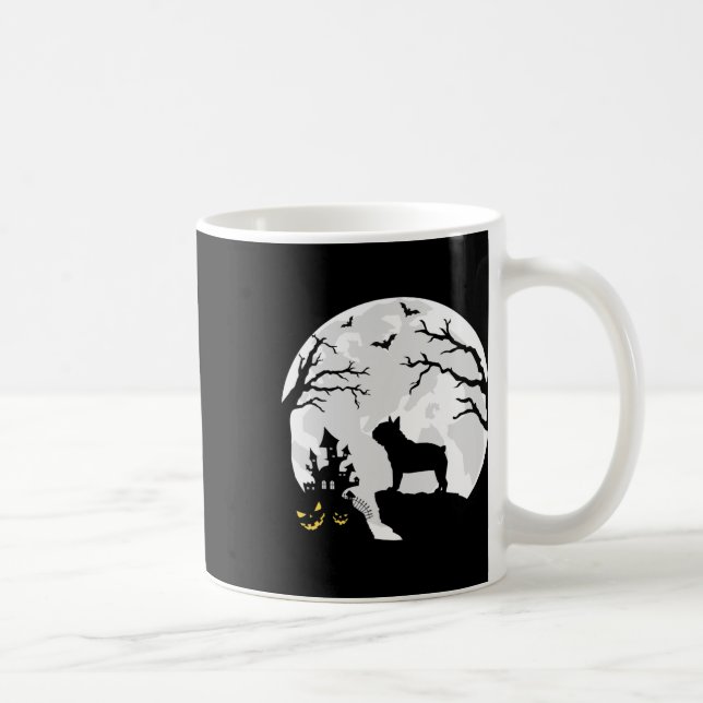Caneca De Café Cachorro-Cachorro Na Lua Halloween Homens Vêm (Direita)