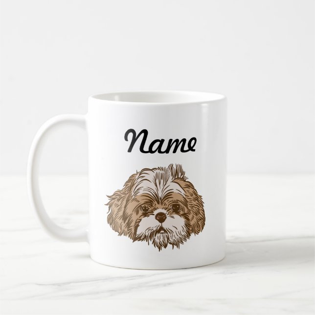 Caneca De Café Cachorro Cachorro Shihtzu (Esquerda)