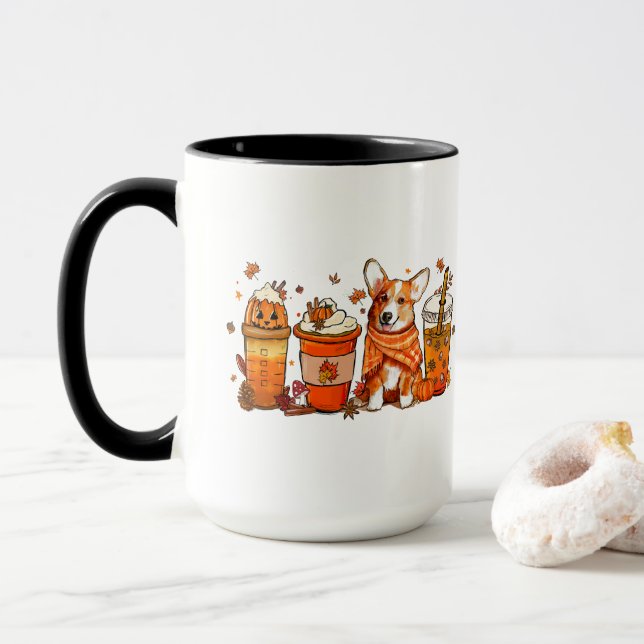 Caneca De Café Cachorro, Caneca De Cachorro Corgi, (Com Donut)