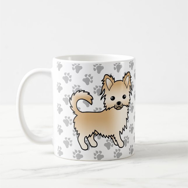 Caneca De Café Cachorro Cartoon Chihuahua de Longo Casaco Bege e  (Esquerda)