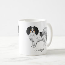 Cachorro Cartoon Phalène Tricolor Com Nome Persona