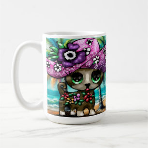 Caneca De Café Cachorro chihuahua de férias em palmeiras