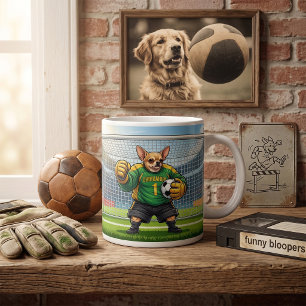 Caneca De Café Cachorro Chihuahua Engraçado Goleiro de Futebol