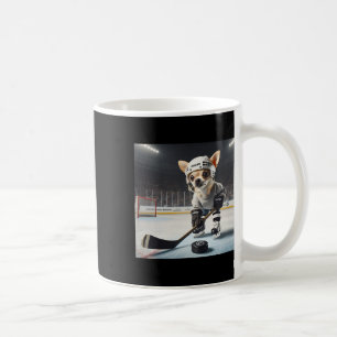 Caneca De Café Cachorro Chihuahua Fofo No Gelo Para Hockey E Fã D