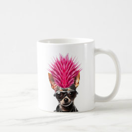Caneca De Café Cachorro Chihuahua Punk Rock Marrom Cavanhaque Ama