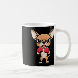 Caneca De Café Cachorro Chihuahua zangado com luvas "boxinosas"