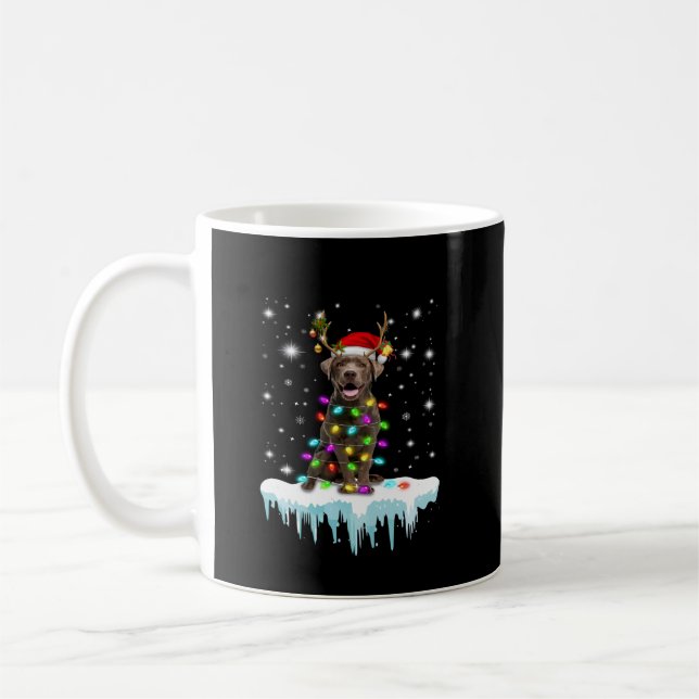 Caneca De Café Cachorro | Chocolate Labrador de Natal (Esquerda)