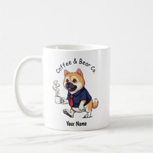 Caneca De Café Cachorro Chow Chow Engraçado Terno de Negócios Caf