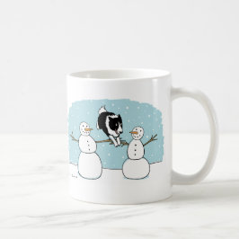Caneca De Café Cachorro Collie da Fronteira de Férias Brincando c