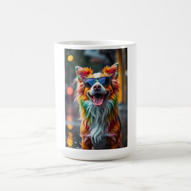 Caneca De Café Cachorro Colorido Splash Arte Pop (Centro)