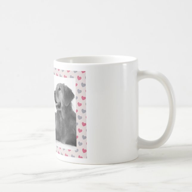 Caneca De Café Cachorro com belos corações (Direita)
