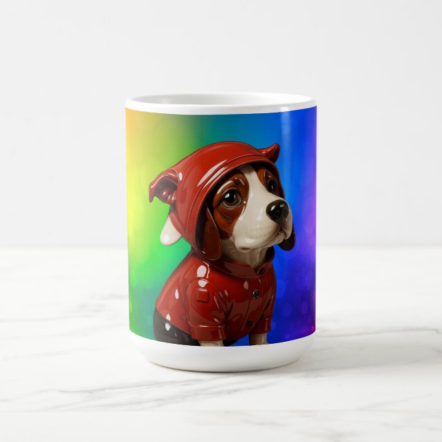 Caneca De Café Cachorro com Capuz de Arco-íris  (Centro)