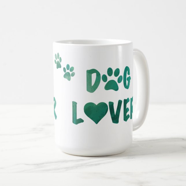 Caneca De Café Cachorro com pata imprime cãozinho (Frente Esquerda)