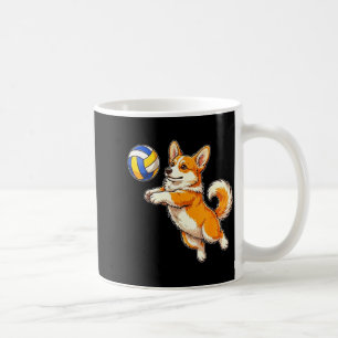 Caneca De Café Cachorro corgi engraçado e fofo jogando esportes d
