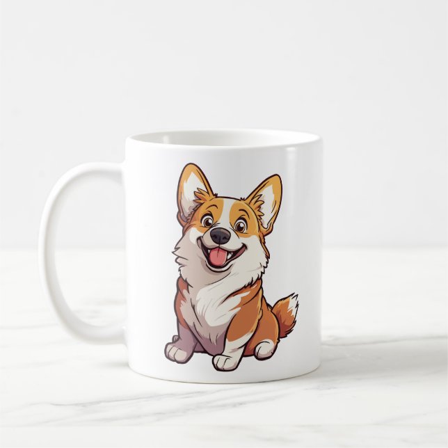 Caneca De Café Cachorro Corgi Galês Mug (Esquerda)