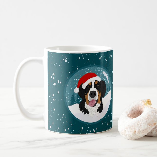 Caneca De Café Cachorro da Montanha Bernese de Natal (Com Donut)