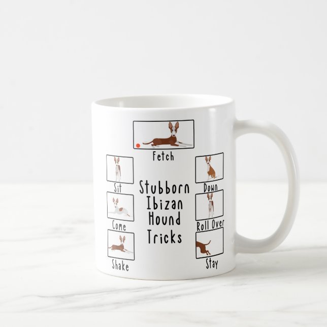 Caneca De Café Cachorro da Raça Podengo Teimoso de Ibiza Engana C (Direita)