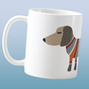 Caneca De Café Cachorro Dachshund Divertido