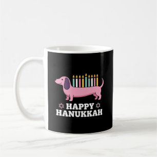 Caneca De Café Cachorro Dachshund Feliz Hanukkah
