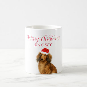 Caneca De Café Cachorro Dachshund Personalizado com Chapéu de Nat