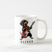 Cachorro Dachshund Rocker Legal Tocando Guitarra E