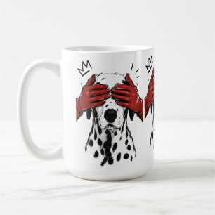 Caneca De Café Cachorro Dalmata Olhinho Gloves Vermelhos Arte Div