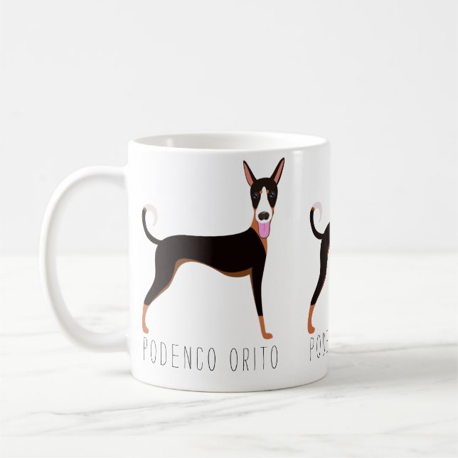 Caneca De Café Cachorro de animação Podenco Orito personalizável (Esquerda)