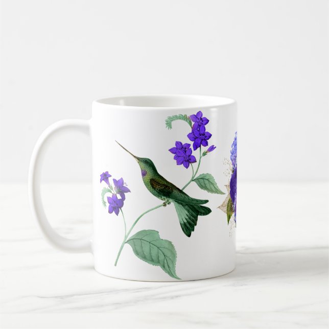 Caneca De Café Cachorro de beija-flores roxas (Esquerda)
