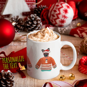 Caneca De Café Cachorro de Bruxelas Vestindo Suéter Feio Presente