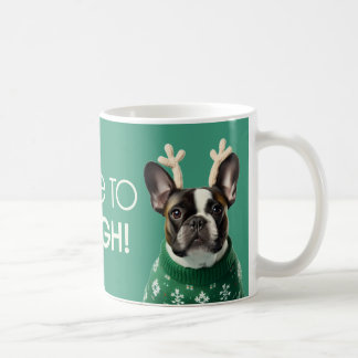 Caneca De Café Cachorro de Buldogue Festivo Francês - Aqui para S
