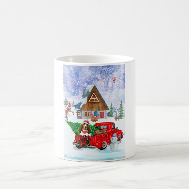 Caneca De Café Cachorro De Caça Na Neve De Parto De Natal (Centro)