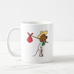 Caneca De Café Cachorro de caça viajante de desenho animado vinta