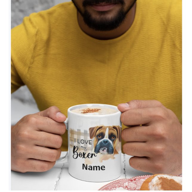 Caneca De Café Cachorro de café, copa (Boxer Dog Pet Coffee Mug)