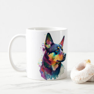 Caneca De Café Cachorro de café, copa, colorida australiana Kelpi