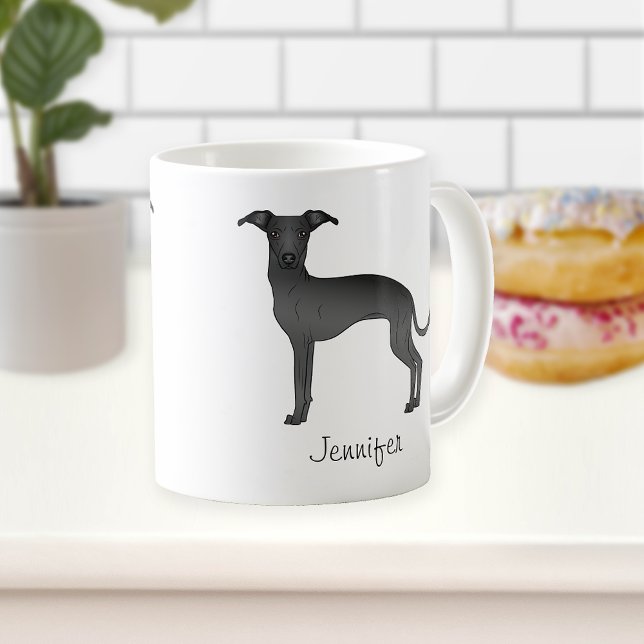 Caneca De Café Cachorro de Cartografia em Branco Italiano, Cujo N (Criador carregado)