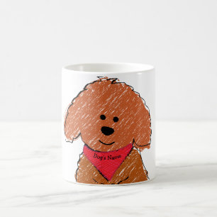 Caneca De Café Cachorro de Cartoon Vermelho de Cartoon Personaliz