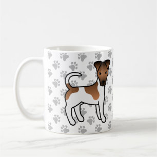 Caneca De Café Cachorro De Cartoons De Coroa Branca E Suave